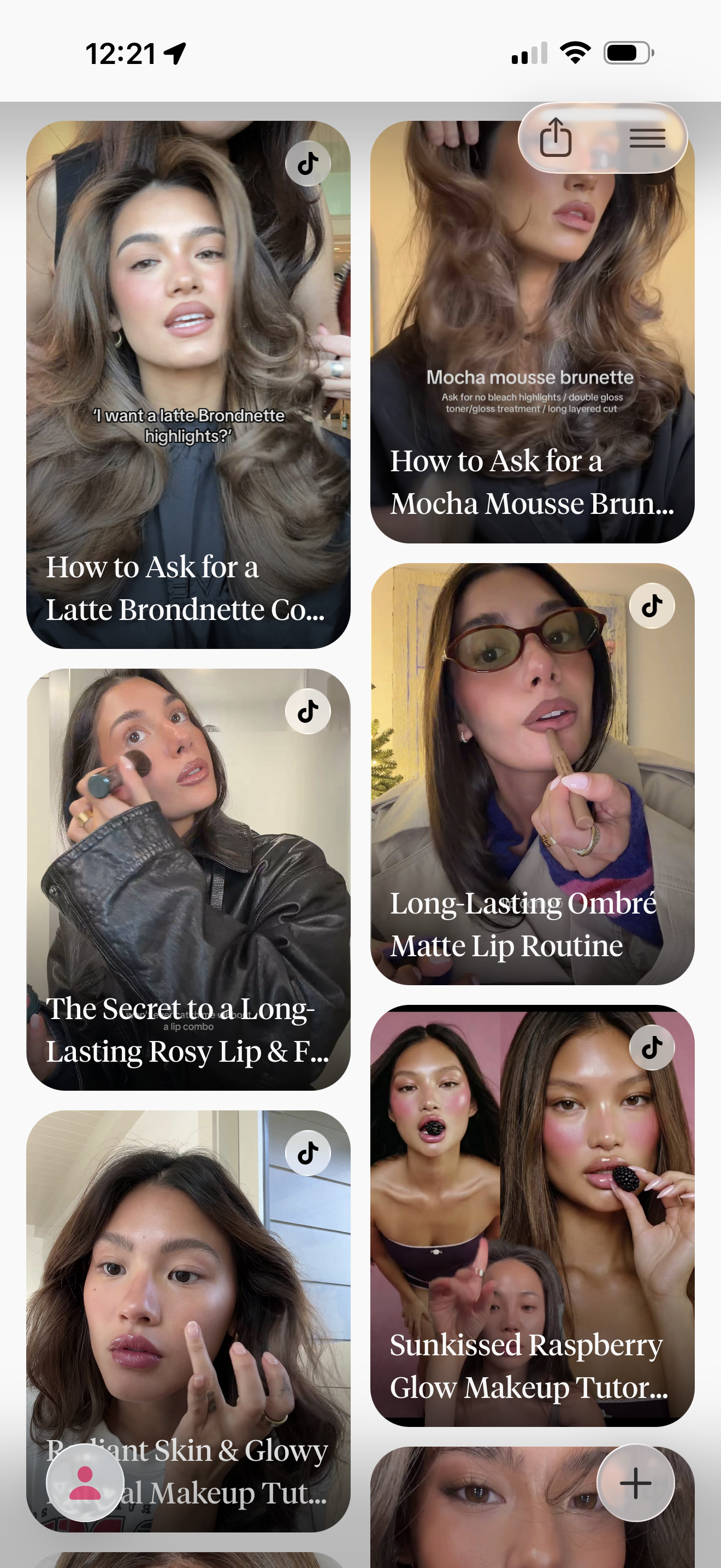 Bella's explore feed with bookmarked salons
